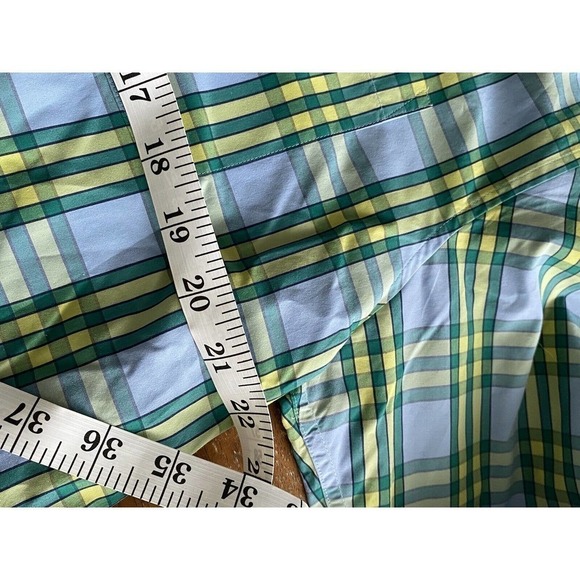 Tommy Bahamas Mens L Cubanita Starlight Green/blue Checkered Button Down Shirt - Picture 13 of 14